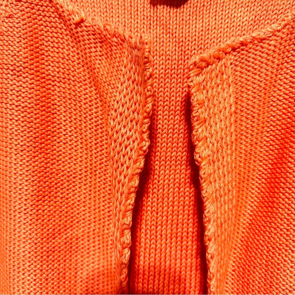 Pure Handknit by Neon Buddha Orange Cold Shoulder Handmade Sweater Cardigan Top - Picture 4 of 9